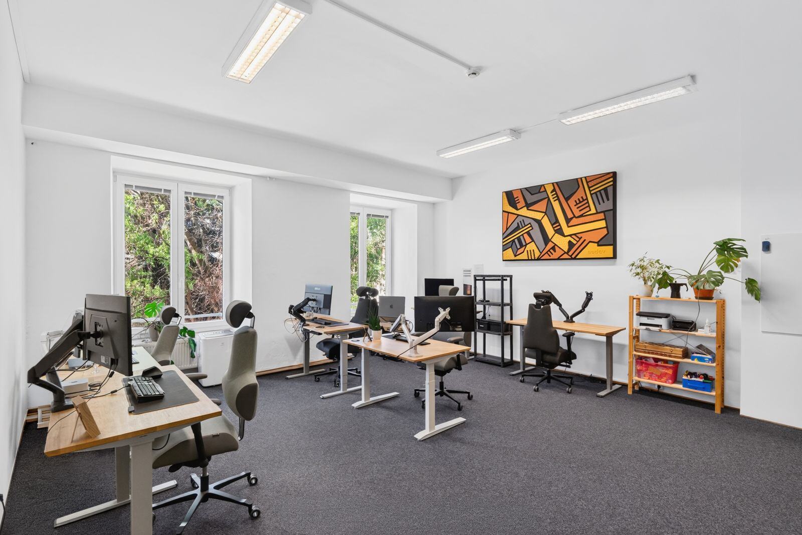 Odpočinková místnost s fotbálkem v coworkingu SuCoworker v Brně